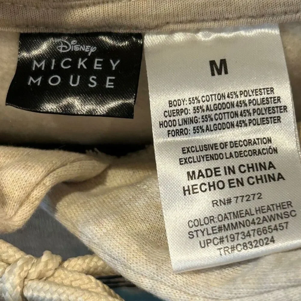 Disney Mickey and Minnie Mouse Hoodie Sweatshirt - Size Medium